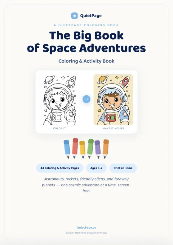 Space Adventures coloring book cover